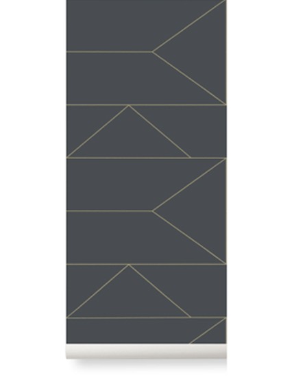 Ferm Living Wallpaper Lines graphite
