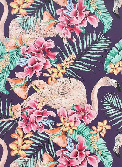 Matthew Williamson Papier peint Club - Purple/ Cerise/ Coral/ Jade