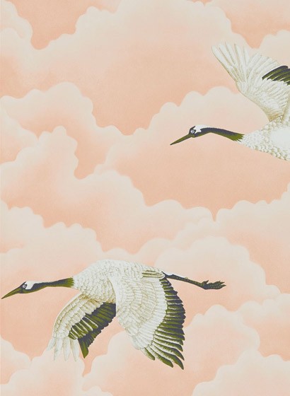 Tapete Cranes in Flight von Harlequin - Blush