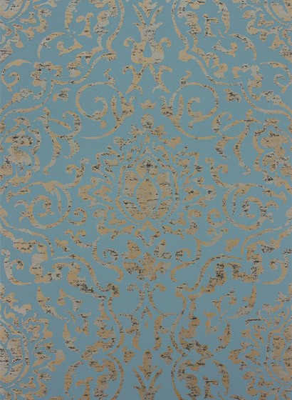 Nina Campbell Papier peint Belem - Topaz/ Gold
