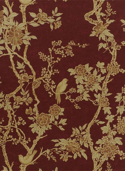 Tapete Marlowe Floral von Ralph Lauren - Garnet