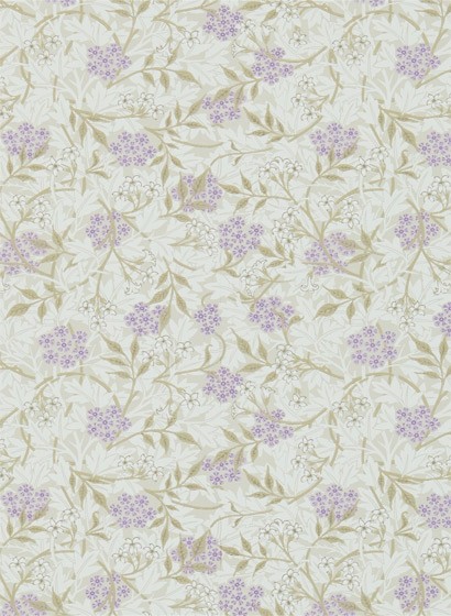 Morris & Co Carta da parati Jasmine - Lilac/ Olive