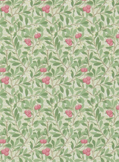 Morris & Co Wallpaper Arbutus Olive/ Pink