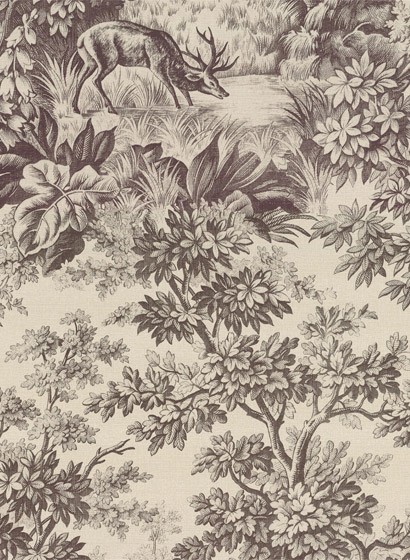 Little Greene Tapete Stag Toile - Chocolat