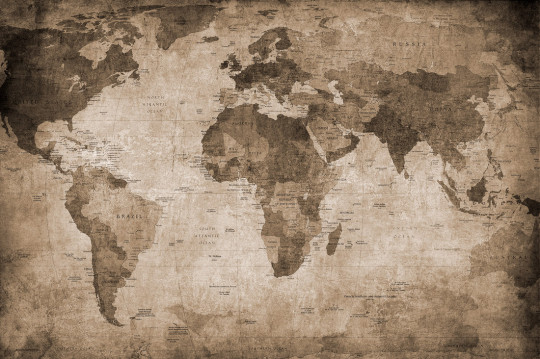 Wandbild World Map von Rebel Walls - Brown