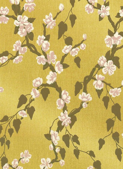 Little Greene Wallpaper Sakura Yellow Lustre