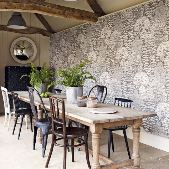 Sanderson Wallpaper Woodland Toile Ivory/ Charcoal