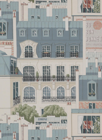 Manuel Canovas Tapete Les Toits de Paris - Vert de Gris