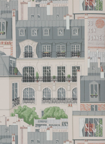 Manuel Canovas Tapete Les Toits de Paris - Ardoise