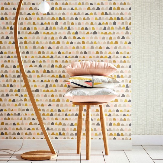 Scion Wallpaper Priya Blush/ Honey/ Linen
