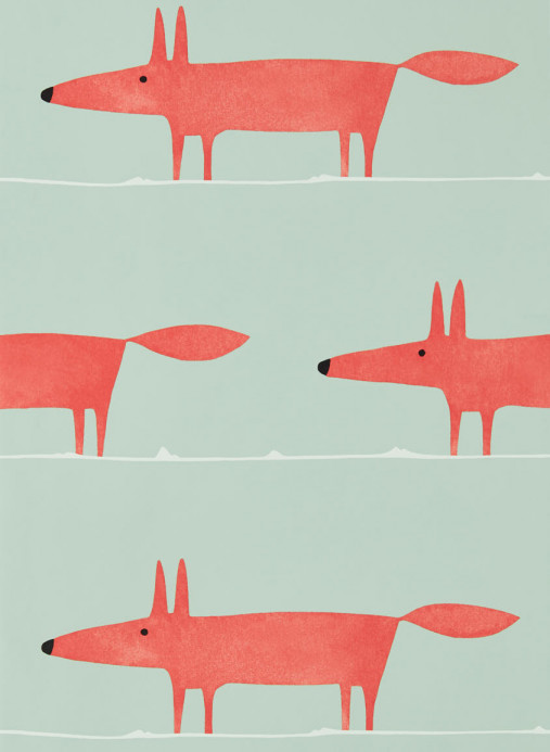 Scion Wallpaper Mr Fox - Sage Poppy