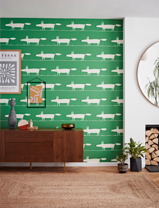 Scion Wallpaper Mr Fox - Mint Leaf