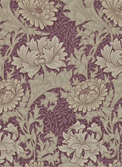 Morris & Co Wallpaper Chrysanthemum Wine