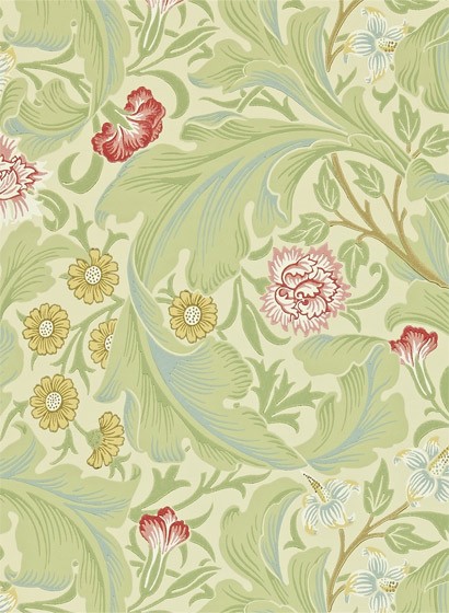 Morris & Co. Tapete Leicester - Green/ Coral