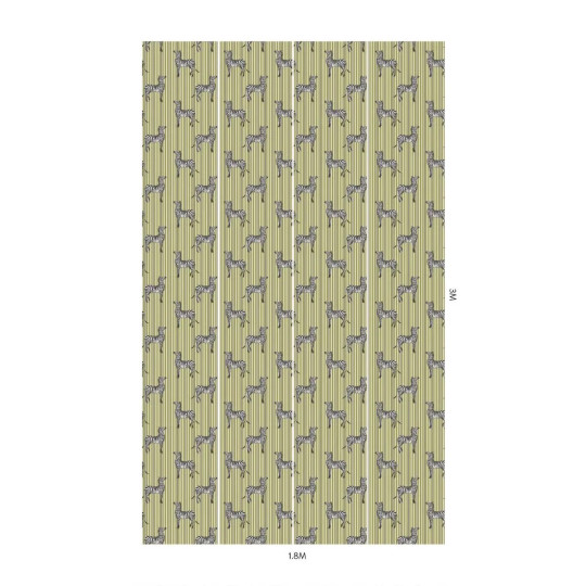 House of Hackney Wallpaper Zeal - Off-White & Chartreuse-Green