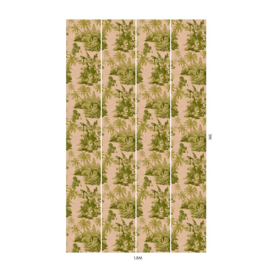 House of Hackney Wallpaper Sumatra Blush/ Pear Green