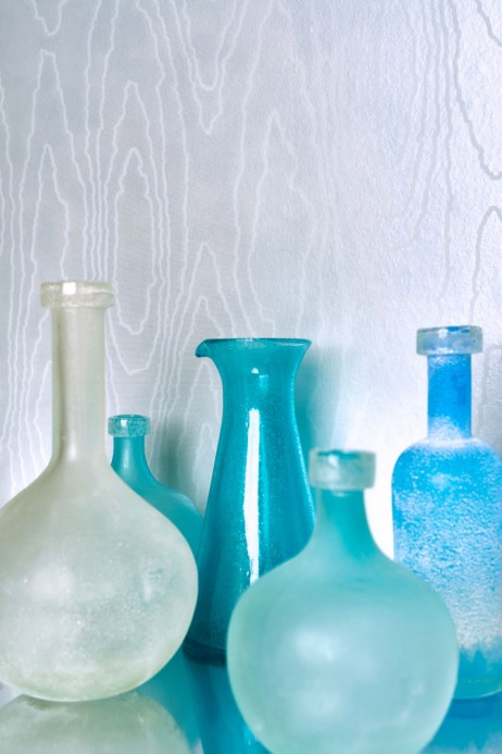 Cole & Son Wallpaper Watered Silk Ice Blue