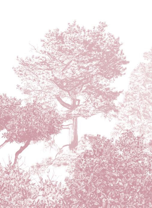 Sian Zeng Papier peint panoramique Hua Trees - Burgundy