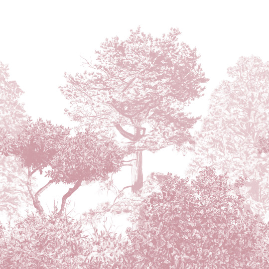 Sian Zeng Papier peint panoramique Hua Trees - Burgundy