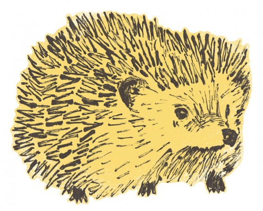 Sian Zeng Sticker mural Hedgehog - Yellow