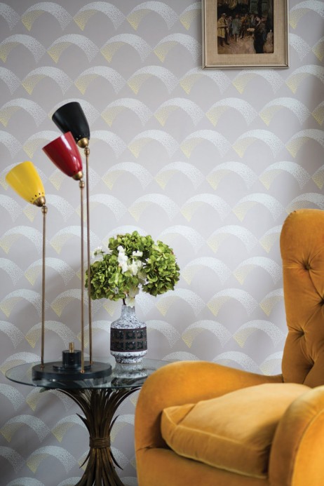 Farrow & Ball Wallpaper Arcade Peignoir/ Wimborne White/ Dayroom Yellow