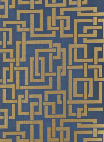 Farrow & Ball Wallpaper Enigma Stiffkey Blue/ Gold