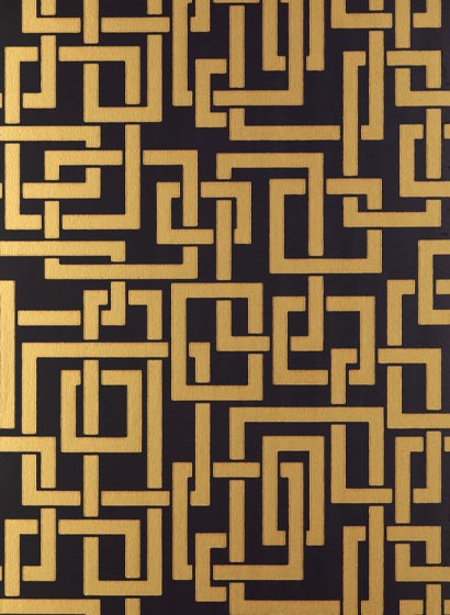 Farrow & Ball Wallpaper Enigma Black/ Gold