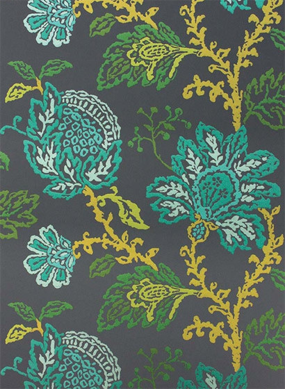 Osborne & Little Tapete Coromandel - Teal/ Green/ Lime