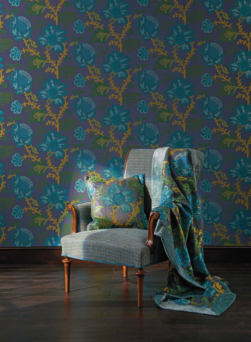 Osborne & Little Tapete Coromandel - Teal/ Green/ Lime
