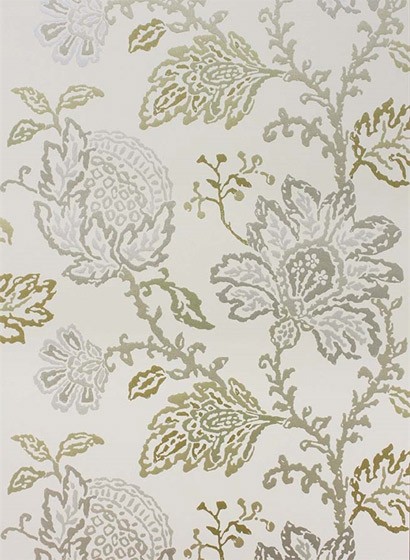 Nina Campbell Wallpaper Coromandel Ivory/ Gold/ Silver