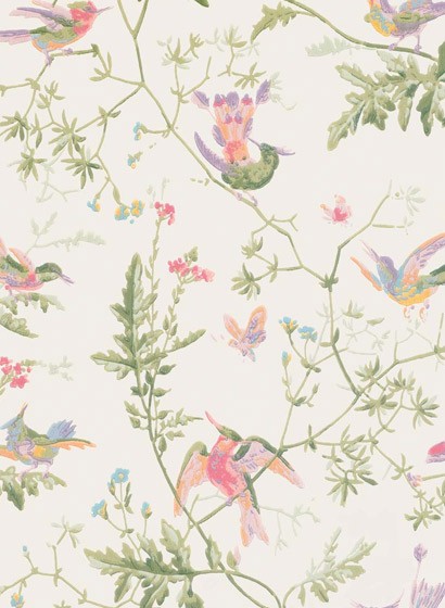Cole & Son Carta da parati Hummingbirds - Soft/ Multi-colour