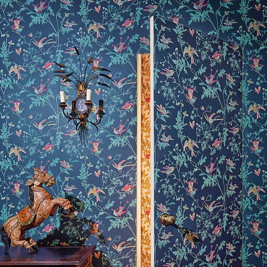 Cole & Son Wallpaper Hummingbirds Indigo/ Multi-colour