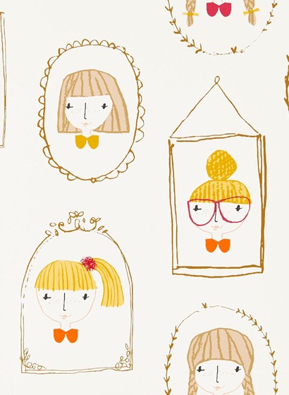 Scion Papier peint Hello Dolly - Sunshine/ Tangerine