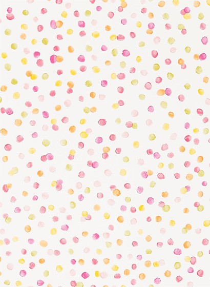Scion Wallpaper Lots of Dots Blancmange/ Raspberry/ Citrus