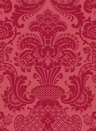 Damask Tapete Petrouchka von Cole & Son - Drawing Room Red