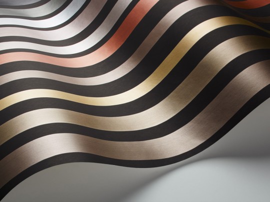 Cole & Son Papier peint Carousel Stripe - Charcoal