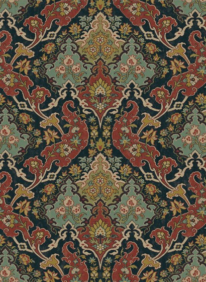 Cole & Son Wallpaper Pushkin Red/ Teal
