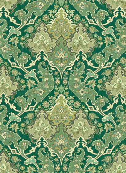 Damask Tapete Pushkin von Cole & Son - Emerald Green & Lime