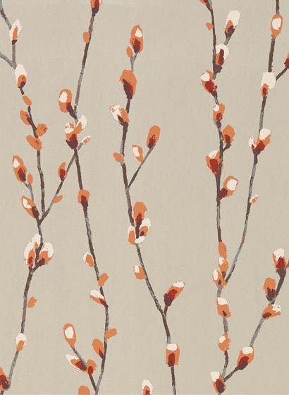 Florale Tapete Salice von Harlequin - Tangerine/ Gilver
