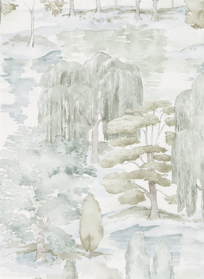 Baumtapete Waterperry von Sanderson - Willow/ Olive