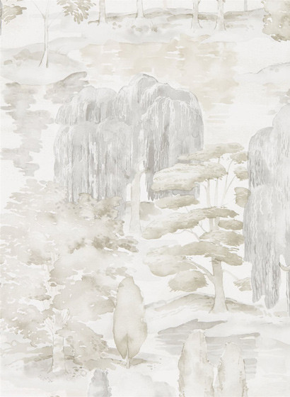 Baumtapete Waterperry von Sanderson - Ivory/ Stone
