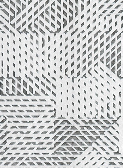 Geometrische Tapete Oblique von Arte - Weiß/ Schwarz
