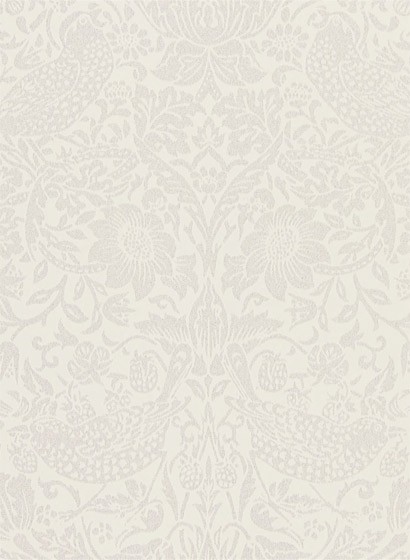Morris & Co Wallpaper Pure Strawberry Thief Oyster/ Chalk