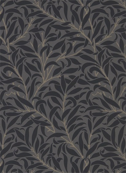 Morris & Co Papier peint Pure Willow Bough - Charcoal/ Black