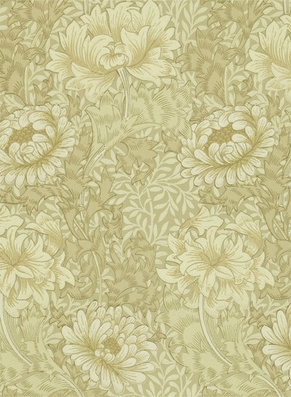 Morris & Co Papier peint Chrysanthemum Toile - Ivory/ Canvas