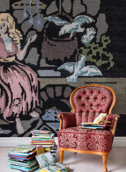 Rebel Walls Mural By The Fireplace