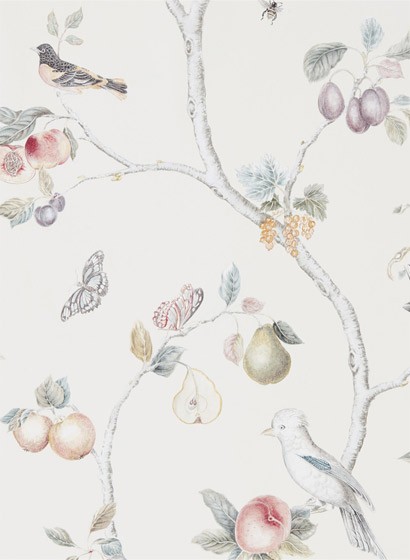 Sanderson Papier peint Fruit Aviary - Cream/ Multi