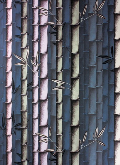 Osborne & Little Papier peint Bamboo - Dark Dove/ Heather