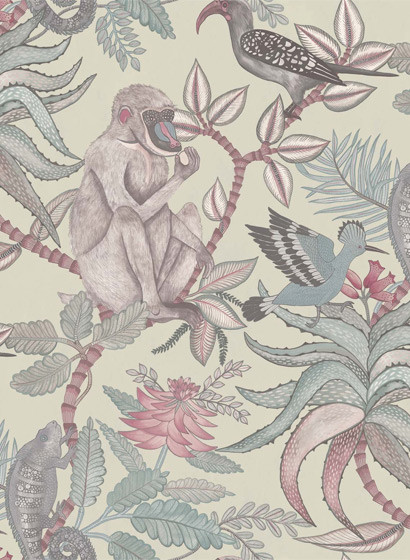 Afrikanische Tapete Savuti von Cole & Son - Stone/ Multi