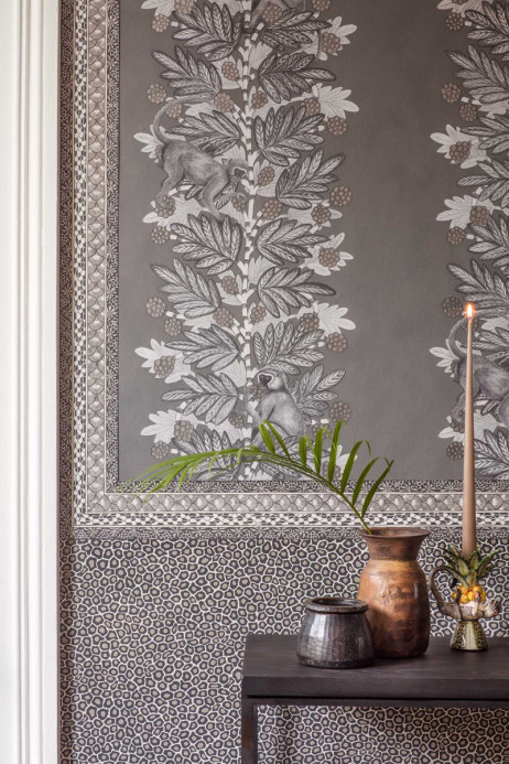 Streifentapete Acacia von Cole & Son - Charcoal/ Gilver